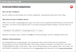 Die Besucher von glasin.eu begrüßt heute diese Fehlermeldung.